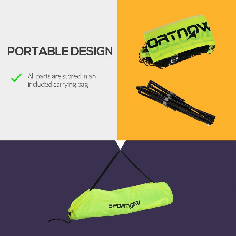 SPORTNOW 4m Badminton Net, Foldable Height Adjustable Outdoor Sports Net with Carry Bag, for Tennis, Badminton, Pickleball, Volleyball, Black and Yellow