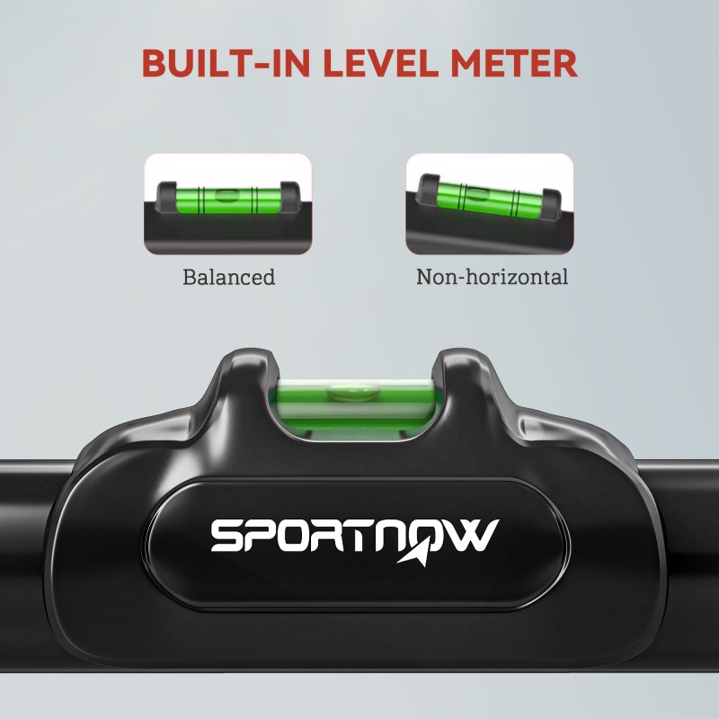 SPORTNOW Pull Up Bar Doorway No Screws, Door Frame Chin Up Bar with Level Metre, 92-120 cm (36.2"-47.2") Width Adjustable for Home Gym, Max Load 200kg