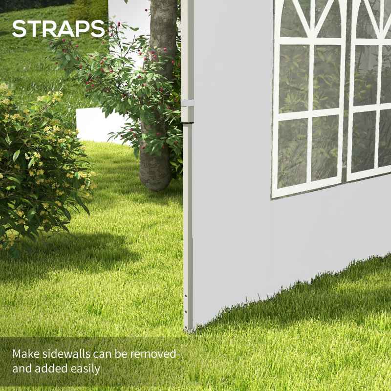 Outsunny Gazebo Side Panels with Window for 3x3(m) or 3x4m Pop Up Gazebo, 2 Pack Sides Replacement, White