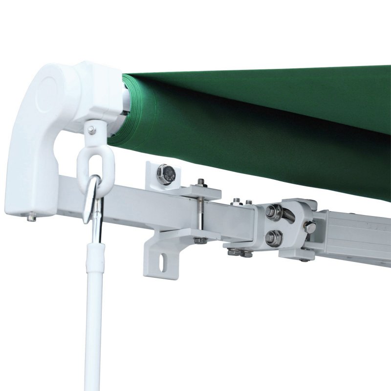 Outsunny 4 x 3(m) Garden Patio Manual Awning Canopy Aluminium Sun Shade Shelter Retractable for Backyard