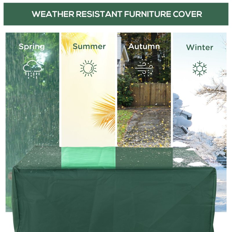 Outsunny Outdoor Garden Furniture Cover Waterproof, Anti-UV 600D Heavy Duty Oxford Fabric Patio Furniture Cover for Rectangular Sofa Table Set, 135 x 135 x 75 cm