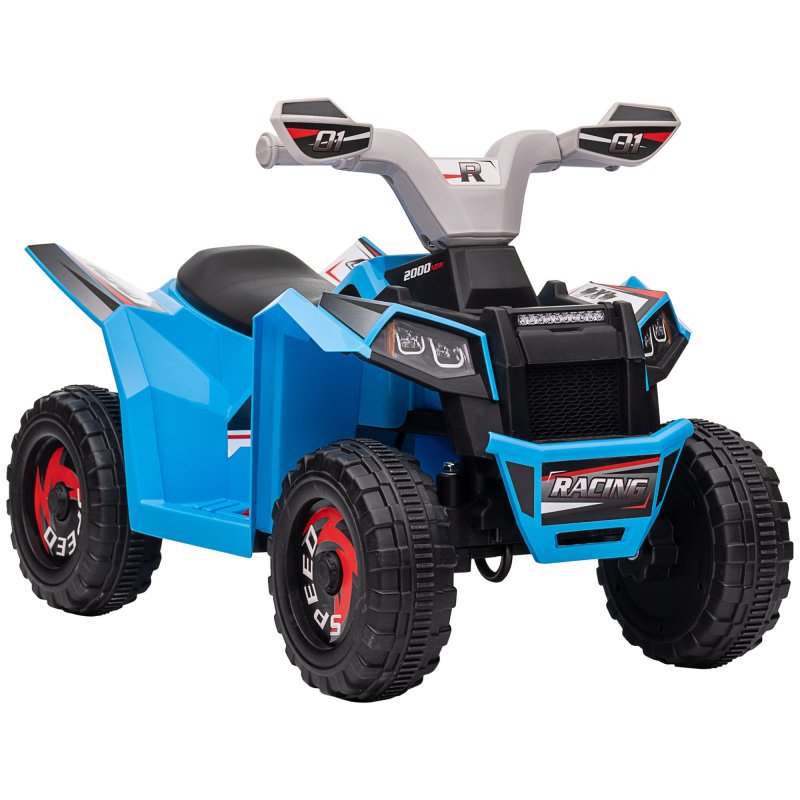 HOMCOM 6V Electric Quad Bike Kids Ride On All Terrain Vehicle with Forward Backward Function, for Ages 18-36 Months - Blue