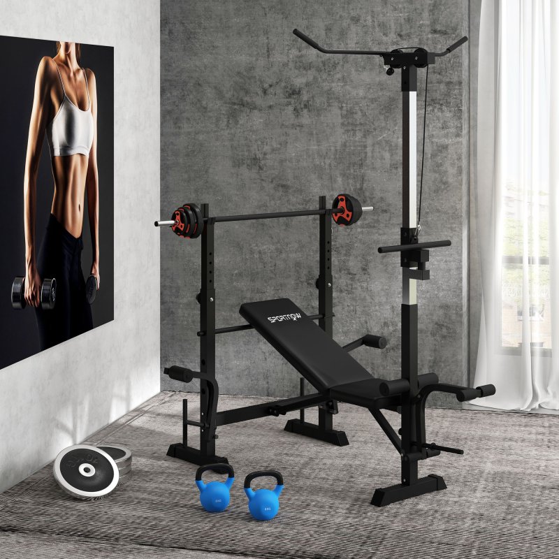 SPORTNOW 20kg Barbell Weights Set, Adjustable Weight Set, Free Body Pump Bar and Weights, Weight Lifting Strength Training Equipment for Home Gym Exercise, Max Load 50kg