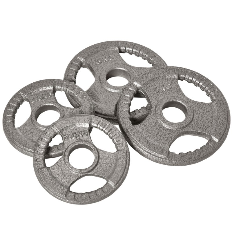 HOMCOM Set of 4 Weight Plate for 2 inch/5cm hole Dumbbell Handle Bar 15kg Dumbbell Plates Barbell Weight 2 x 5kg, 2 x 2.5kg