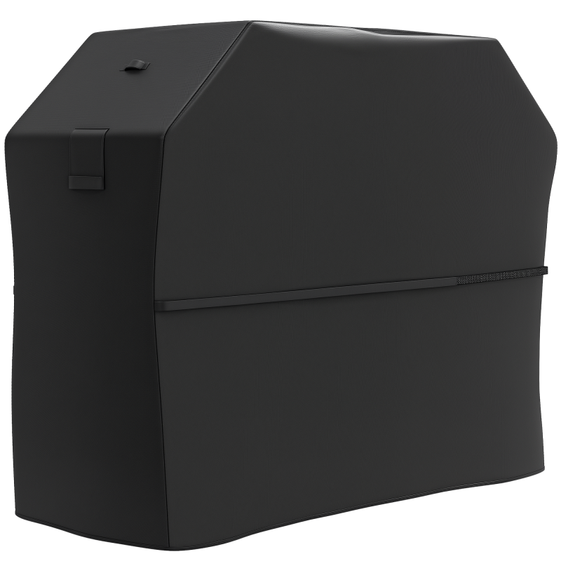 Outsunny BBQ Cover for Rectangular Gas Grill, 600D UPF30+ Oxford Fabric Barbecue Cover for Waterproof Protection Rip-Proof, with Windproof Hook and Loop Fasteners, Vents, 147 x 61 x 122 cm, Black