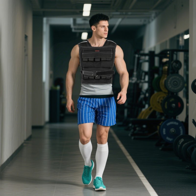 SPORTNOW 20KG Adjustable Weighted Vest, Weight Vest with 20 Metal Weights, Adjustable Straps and Reflective Strips, for Men and Women Running Cardio Exercise Strength Training