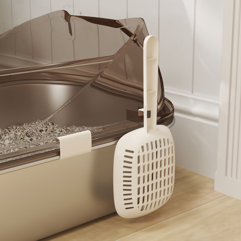 PawHut Stainless Steel Litter Box with Lid, Metal Cat Litter Tray for Big Cats with High Wall Sided Enclosure, Pedal, Scoop, Non-Sticky, Anti-Leakage, Easy Cleaning
