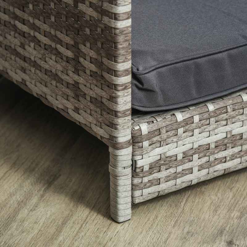 PawHut Wicker Dog Bed, Elevated Rattan Dog House with Removable Cushion and Canopy, for Small and Medium Dogs, 98 x 69 x 70cm - Dark Grey