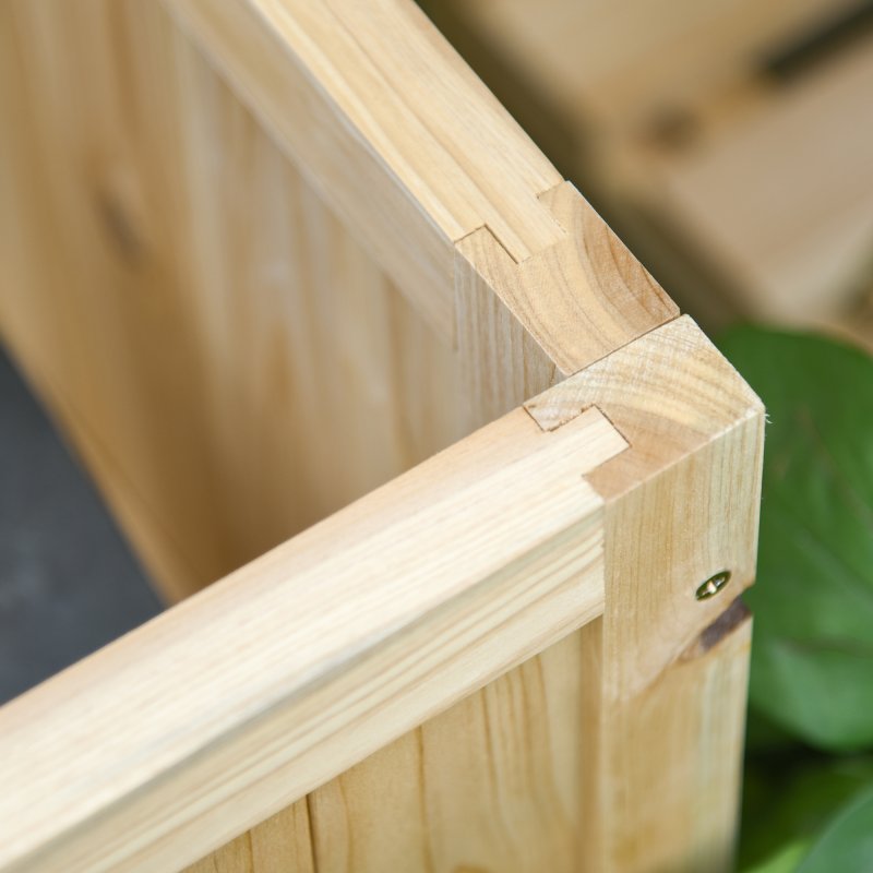 Outsunny Garden Arch Wood Bench Outdoor Storage Box Garden Furniture Chair 115L x 45W x 75Hcm, Natural