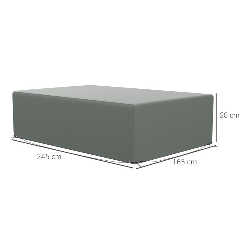 Outsunny Outdoor Garden Furniture Cover Waterproof, Anti-UV 600D Heavy Duty Oxford Fabric Patio Furniture Cover for Rectangular Sofa Table Set, 245 x 165 x 66 cm
