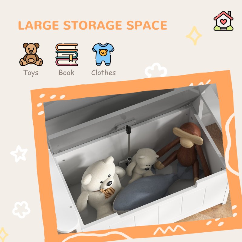 AIYAPLAY Toy Box, 2 in 1 Toy Storage Chest Kids with Lid, Large Toy Storage Organiser Bench for Bedroom, Nursery, Playroom, Grey