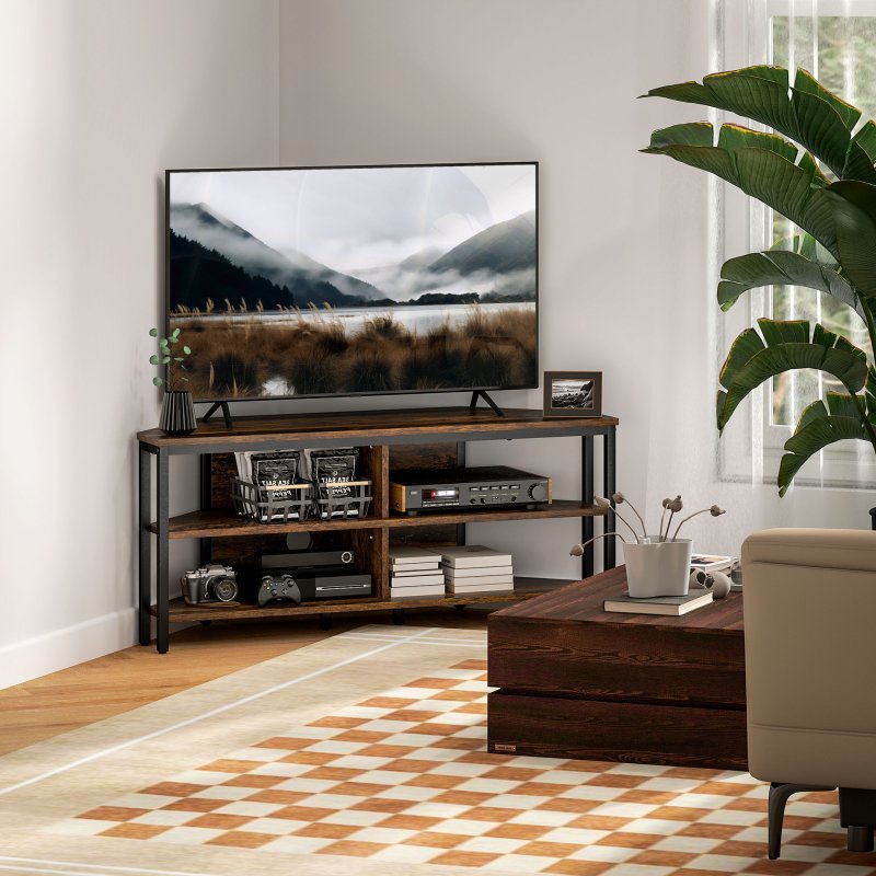 HOMCOM Corner TV Stand Cabinet, TV Unit for TVs up to 50