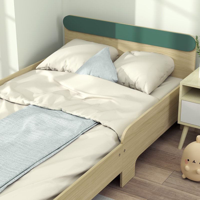 AIYAPLAY Toddler Bed, Kids Bed Frame with Safety Rail, for Ages 3-10 Years, Kids Bedroom Furniture, 195 x 103 x 60.5cm, Green
