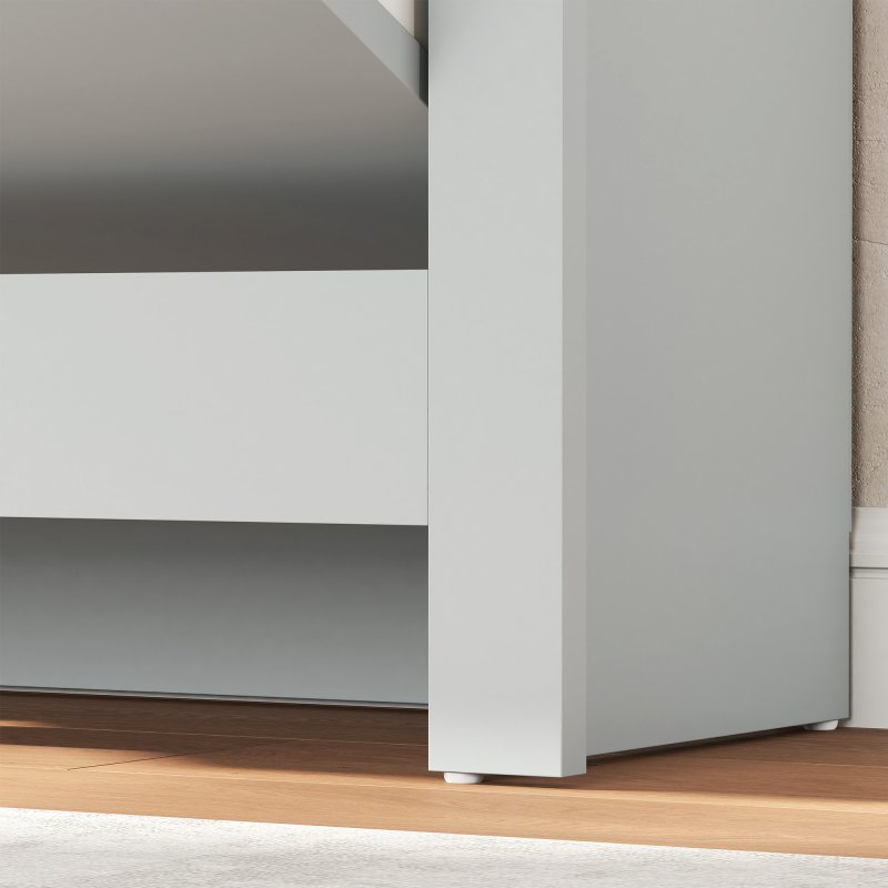 HOMCOM Narrow Shoe Cabinet, Space Saving Shoe Storage Cabinet with 2 Flip Drawers and Adjustable Shelves for 6-12 Pairs of Shoes for Hallways and Living Room, Light Grey