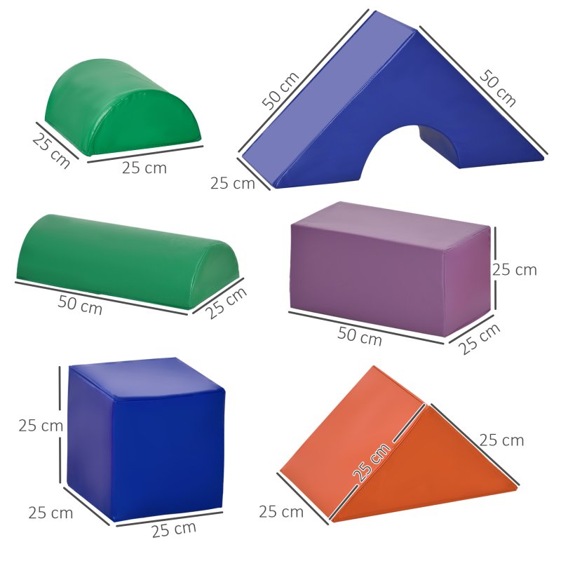HOMCOM 11-Piece Soft Play Equipment for Toddlers, Soft Play Set Kids, Foam Blocks, Toys for Climb and Crawl, Indoor Activity Play Set Playground, for 1-3 Years, Multicoloured