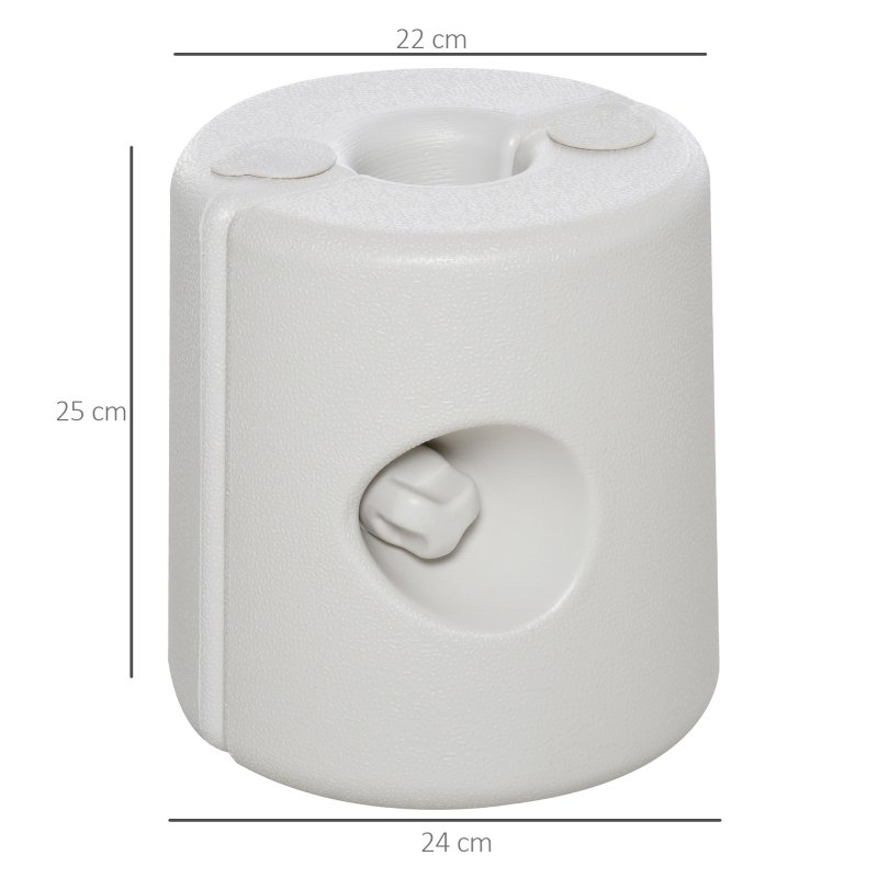 Outsunny 4 Pack 36 kg Gazebo Weights, Canopy Tent Weights with Rapid Clip, Gazebo Leg Weights Fill with Sand or Water, White