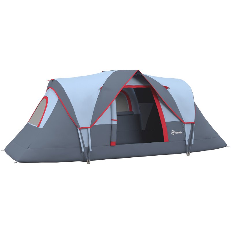 Outsunny 5-6 Man Dome Camping Tent Hiking Shelter UV Protection 3000mm Water Resistant Tunnel Tent