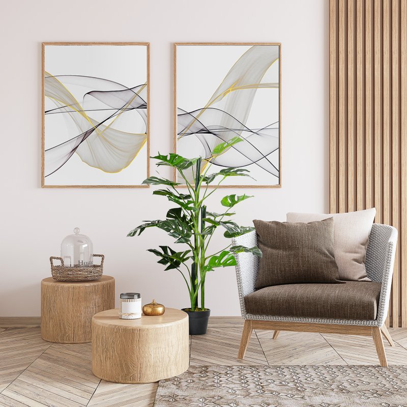 Outsunny 100cm/3.3FT Artificial Monstera Tree Decorative Cheese Plant 21 Leaves with Nursery Pot, Fake Tropical Palm Tree for Indoor Outdoor D??cor