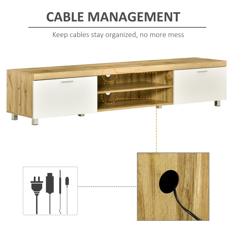 HOMCOM 200cm TV Cabinet for TVs up to 90