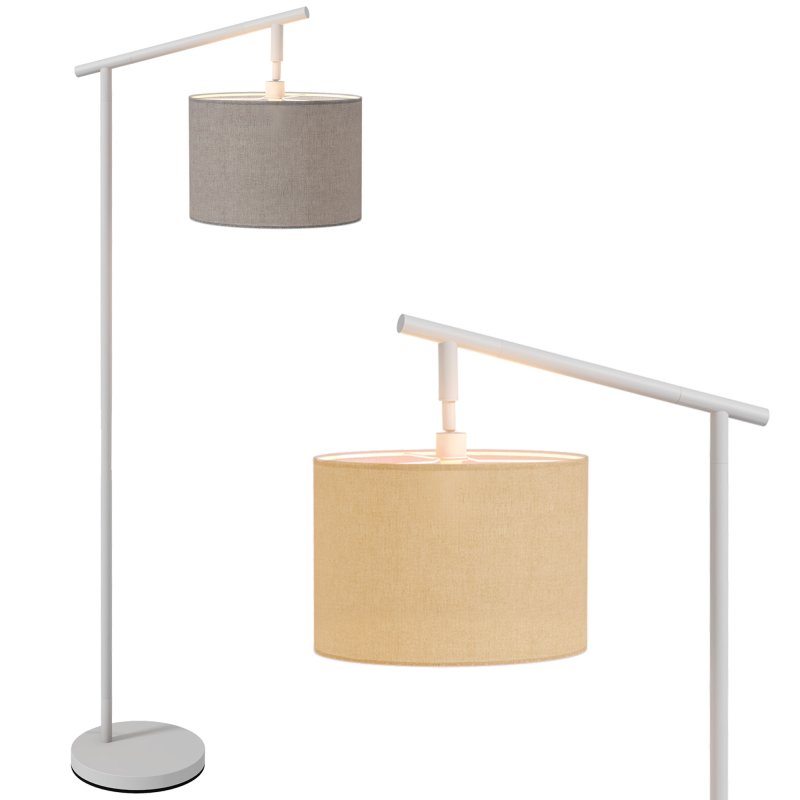HOMCOM Modern Floor Lamps for Living Room with Rotating Lampshade, Standing Lamp for Bedroom, LED Bulb Included, Grey