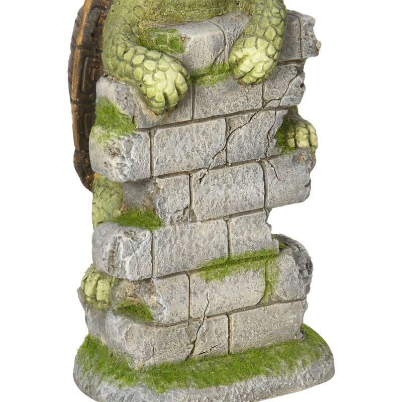 Outsunny Vivid Tortoise Art Sculpture with Solar LED Light, Colourful Garden Statue, Outdoor Ornament Home Decoration for Porch, Deck, Grass