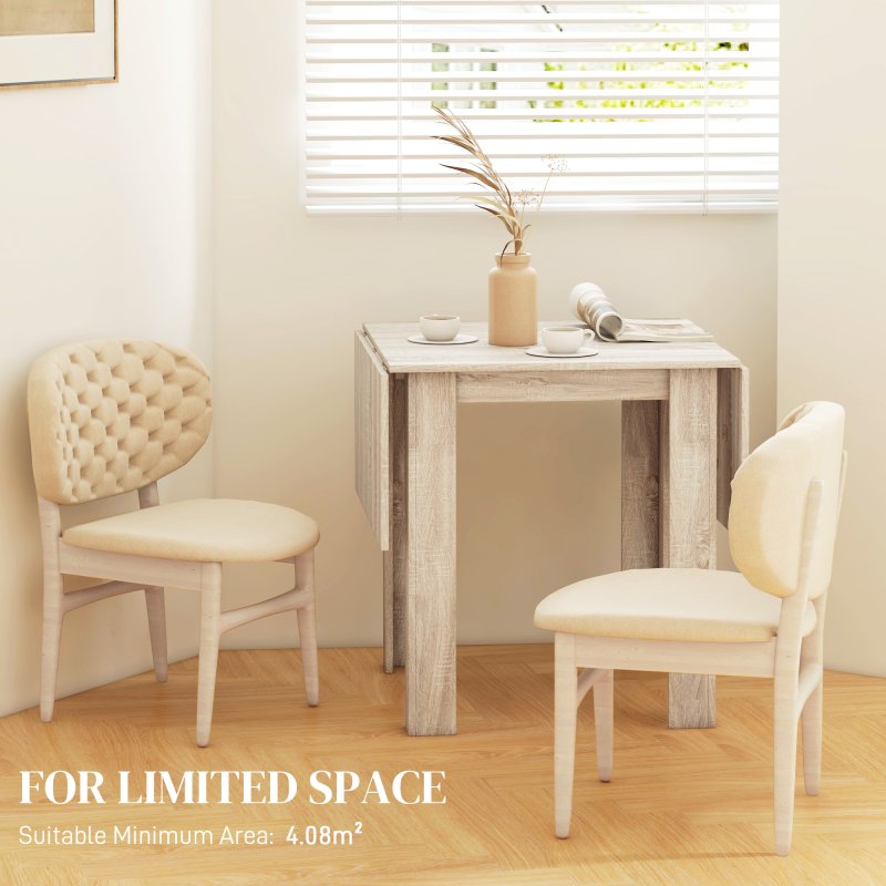 HOMCOM Folding Dining Table, Extendable Kitchen Table for Small Space, Drop Leaf Table for 2-4 People, Oak