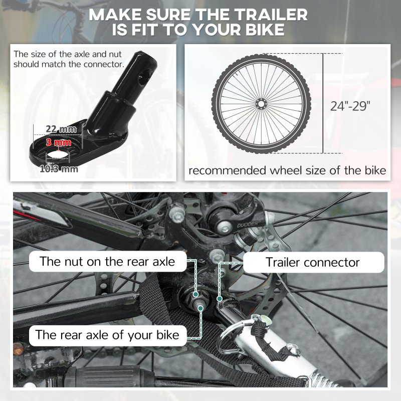 HOMCOM 2 Seat Bike Trailer for Kids, Baby Bike Stroller with 5 Point Harness, Child Bicycle Trailer with Safety Flag, Reflectors, Windproof Curtain, for 18+ Months, Red