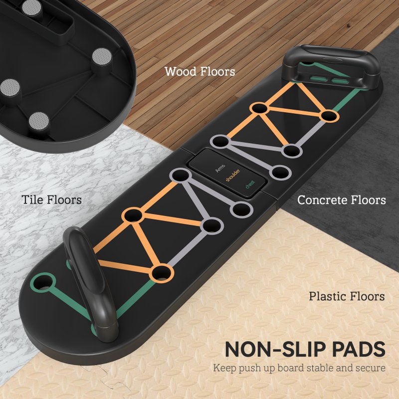SPORTNOW Foldable Push Up Board, 11-in-1 Press Up Board, Portable Pushup Stand with Non-slip Pads for Arms, Should, Chest Building, Black