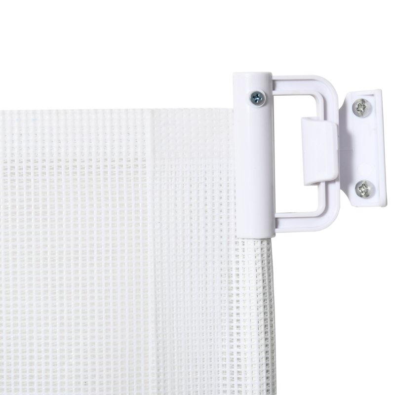 PawHut Retractable Stair Gate for Dogs, Pet Mesh Safety Gate Extends up to 115cm for Doorways Indoor- White