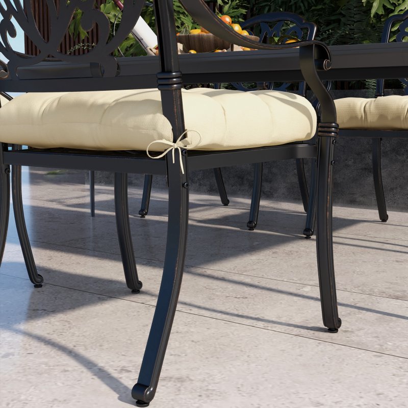 Outsunny Set of 4 Outdoor Seat Cushions with Ties, Water Repellent Seat Pads for Dining Chair, Swing, Sofa, 48 x 48 x 10 cm