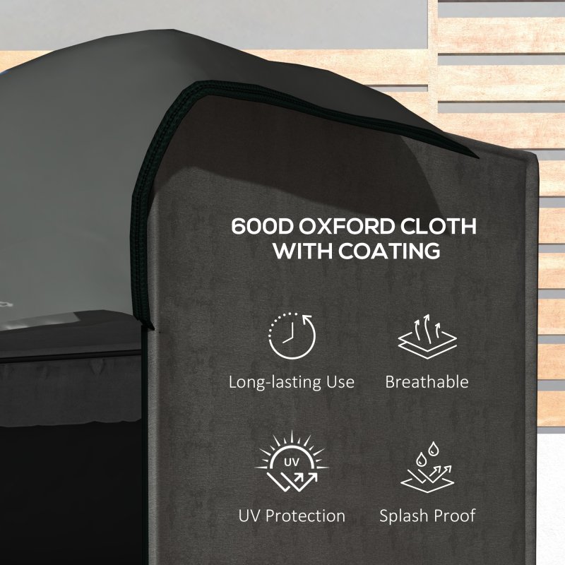 Outsunny 3 Seater 600D Oxford Patio Swing Chair Cover Outdoor Garden Furniture Rain Protection Protector Waterproof Anti-UV, 205 x 124 x 164cm, Dark Grey