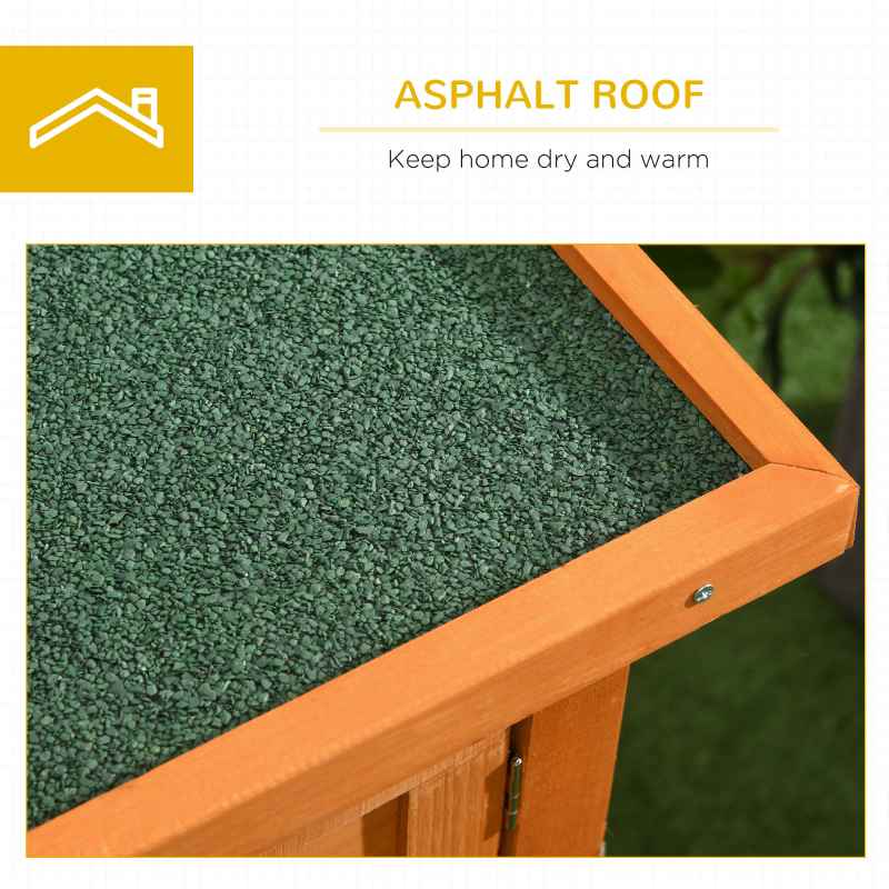 PawHut Rabbit Hutch Outdoor Guinea Pig Hutch Bunny Cage Shelter Outdoor, 90 x 45 x 65cm
