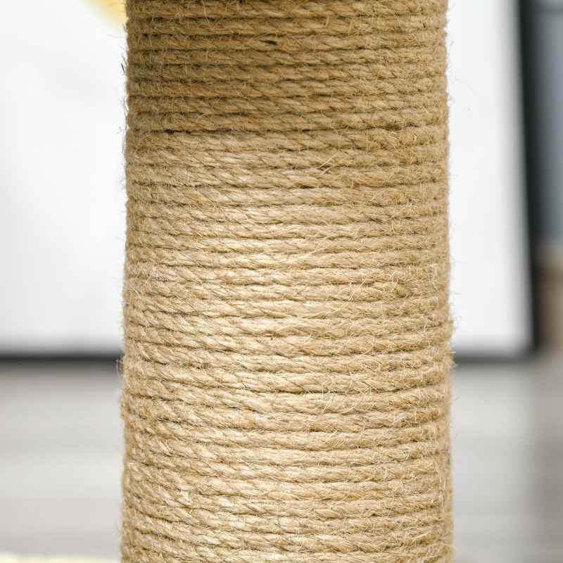 PawHut 56cm Small Cat Tree for Indoor Cats with Scratching Post, Kitten Tower with Tunnel, Toy Ball, Cushion - Beige
