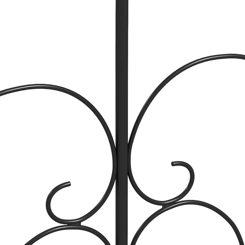 Outsunny Decoration Garden Fence, 32in x 10ft Outdoor Picket Fence Panels, 5PCs Rustproof Metal Wire Landscape Flower Bed Border Edging Animal Barrier, Black