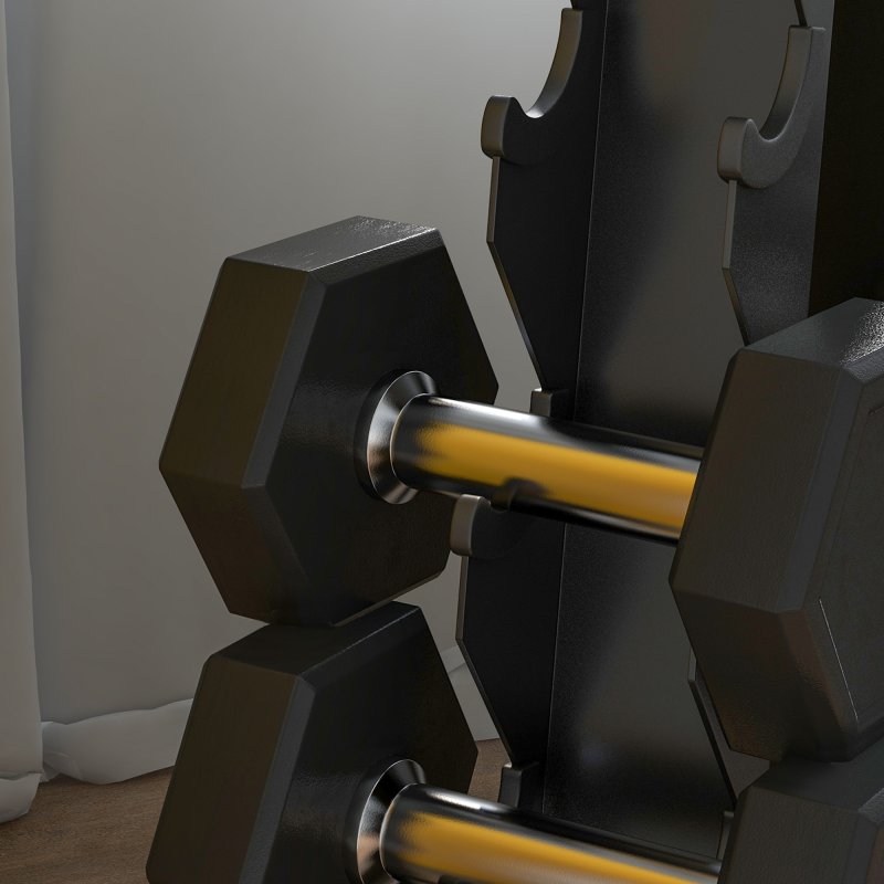 SPORTNOW 5-Tier Dumbbell Rack, Dumbbell Storage Stand Holder, Steel Weight Tree for Home Gym