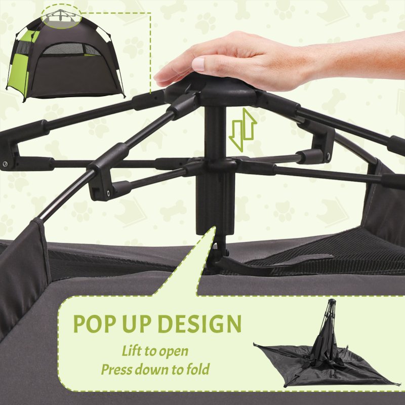 PawHut Foldable Dog Cat Tent, Portable Pet Playpen with Water-Resistant Oxford Cloth, Carry Bag, Exercise Tent for Extra Large Dog, Cat, Indoor Outdoor Use, Green