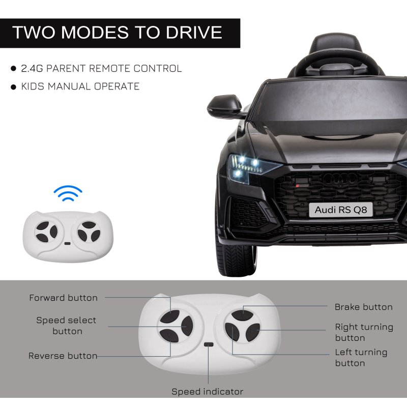 HOMCOM Audi RS Q8 Licensed Electric Car for Kids, 6V Kids