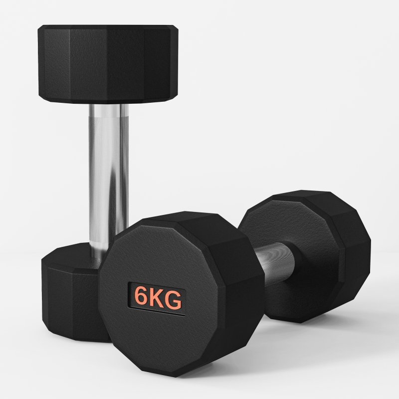 SPORTNOW Dumbbells Set, Hand Weights Pair with 12-Sided Shape and Non-Slip Grip for Men Women Home Gym Workout, 2 x 6kg
