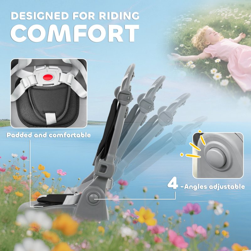 AIYAPLAY Kids Trike, 6 in 1 Toddler Tricycle with Adjustable Parent Handle & Canopy, Convertible Seat, for Ages 1-5 Years, Foldable Baby Trike with Safety Harness, Storage Basket & Bag, Black