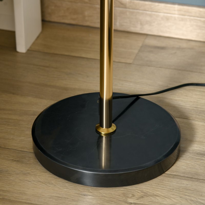 HOMCOM Floor Lamp, Crystal Fireworks Standing Lamp, Metal Golden Pole Tree Lighting with Foot Switch, 8 Lights, G9 Bulb Base, for Living Room, Bedroom