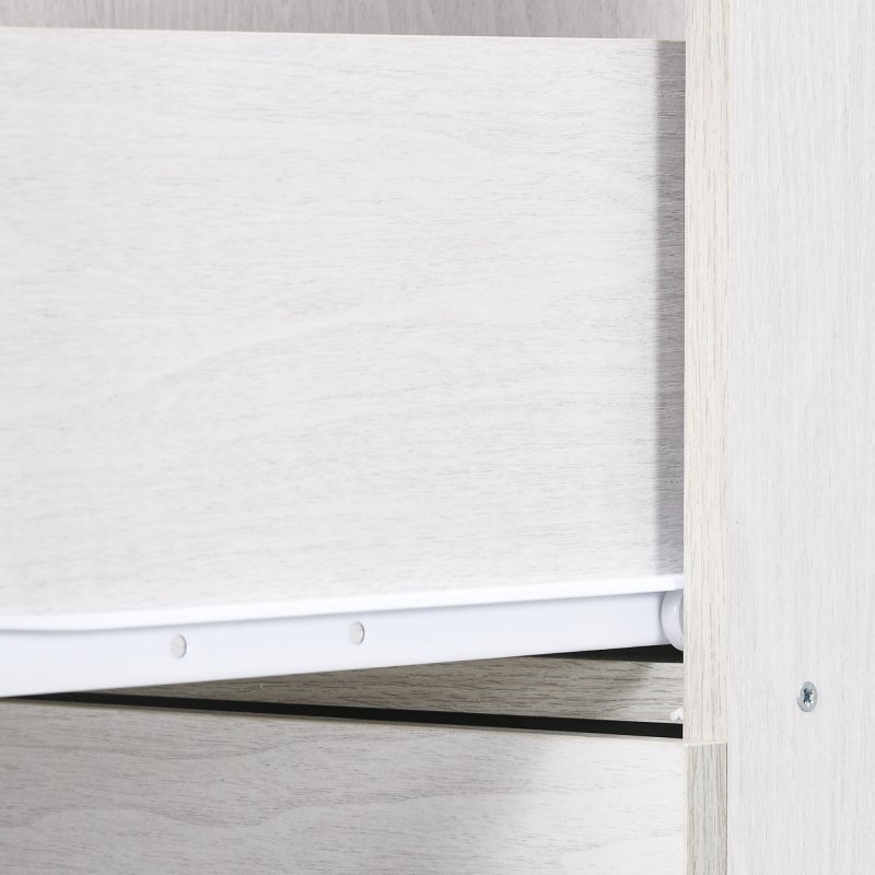 HOMCOM File Cabinet with 4 Drawers for Home Office, Vertical Filing Cabinet with Lock, Adjustable Hanging Bar for A4 and Letter Size, Ash Wood-Effect