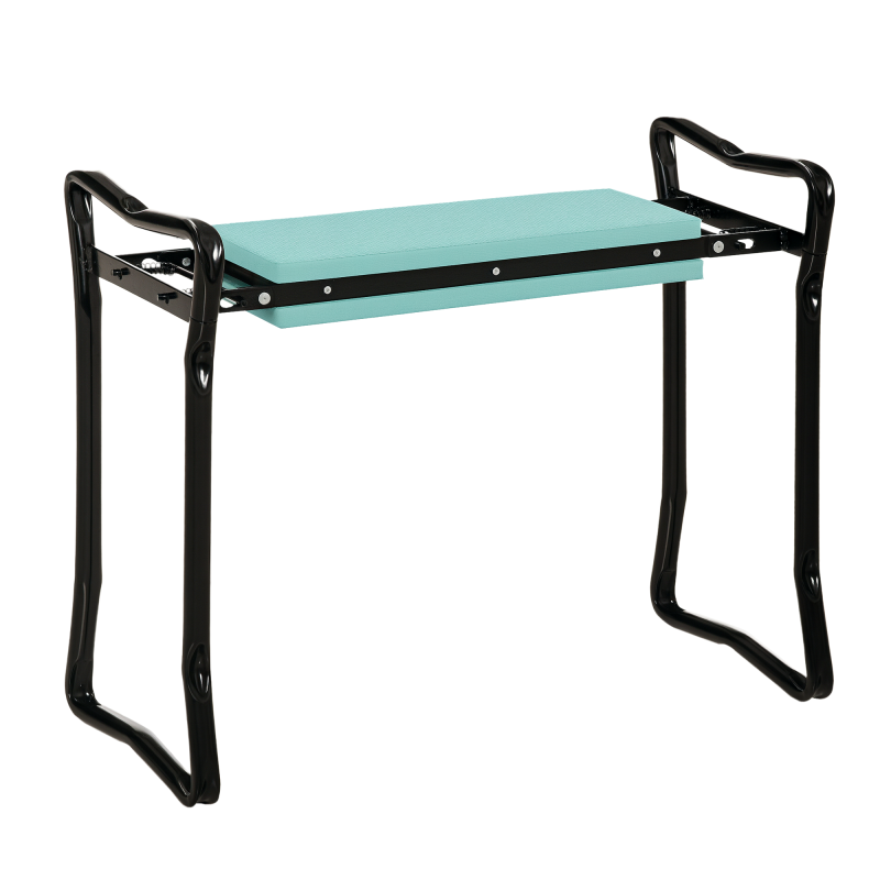 Outsunny 2 in 1 Garden Kneeler Seat, Kneeling Pad Support Bench, Foldable Knee Protector, Green