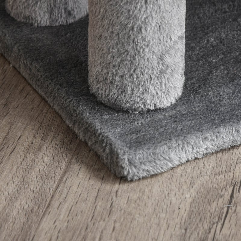 PawHut Pet Stairs, Cat Tree Climb Ladder with 3-step Stair, Scratching Posts, Platforms, Toy Ball, for Indoor Cats, Grey