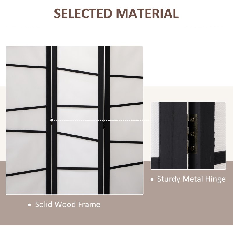 HOMCOM 3 Panel Room Divider, Wooden Folding Privacy Screen, Freestanding Wall Partition Separator for Bedroom, White