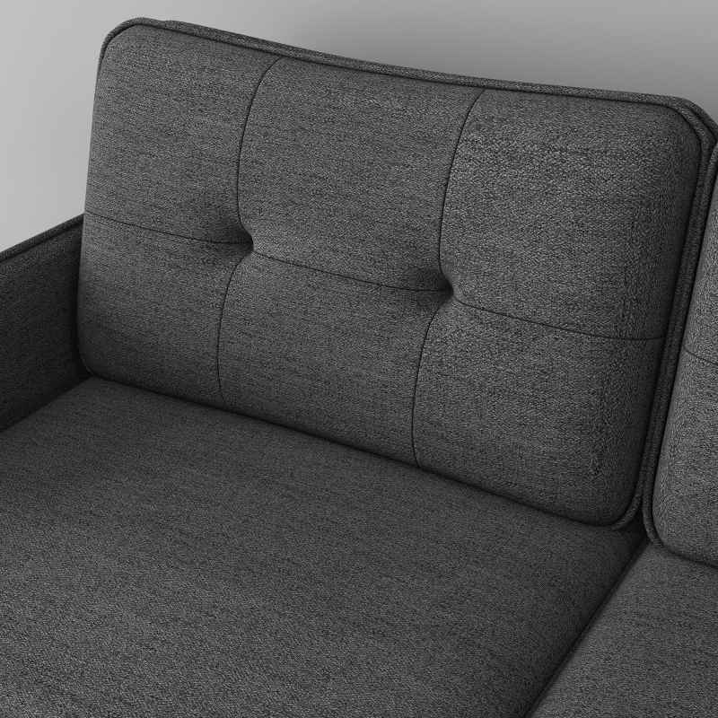 HOMCOM Modern Two Seater Sofa, Button Tufted Loveseat with Cushions and Steel Legs for Living Room, Guest Room
