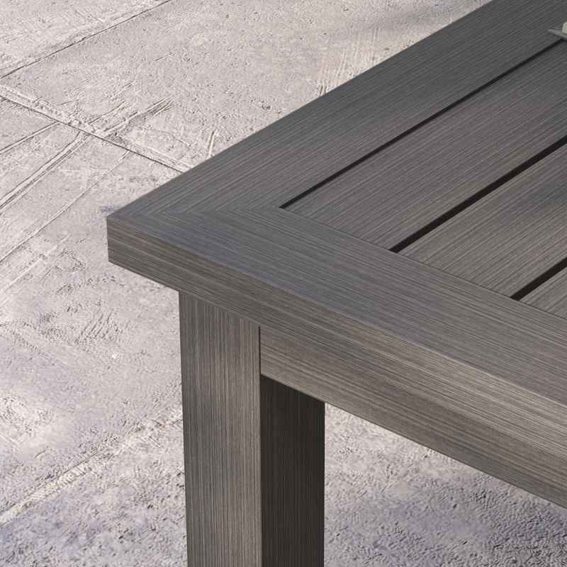 Outsunny Aluminium Outdoor Coffee Table, Rectangular Patio Side Table with Slat Tabletop for Indoor, Garden, Balcony, 100cm x 60 cm, Brown