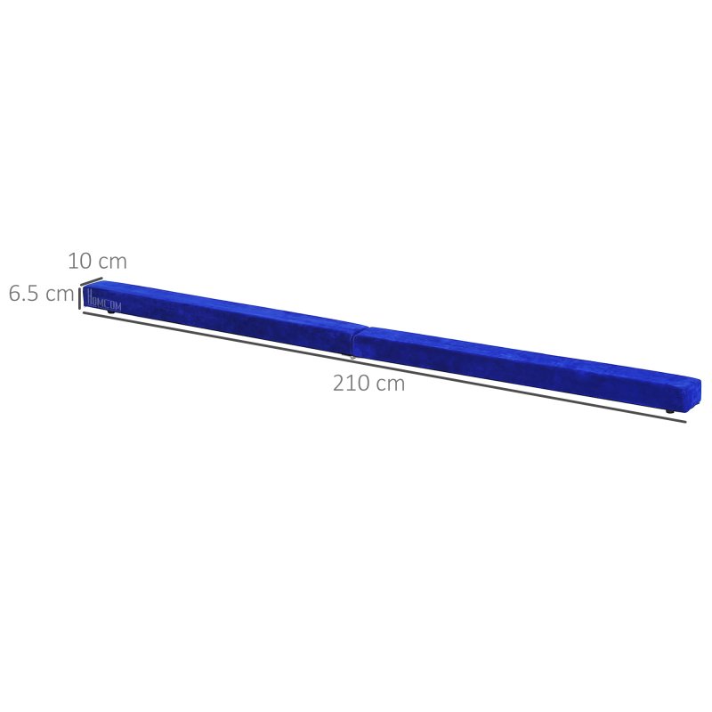 HOMCOM 2.1M 7FT Gymnastics Folding Balance Beam Home Gym Training Exercise Sports - Blue