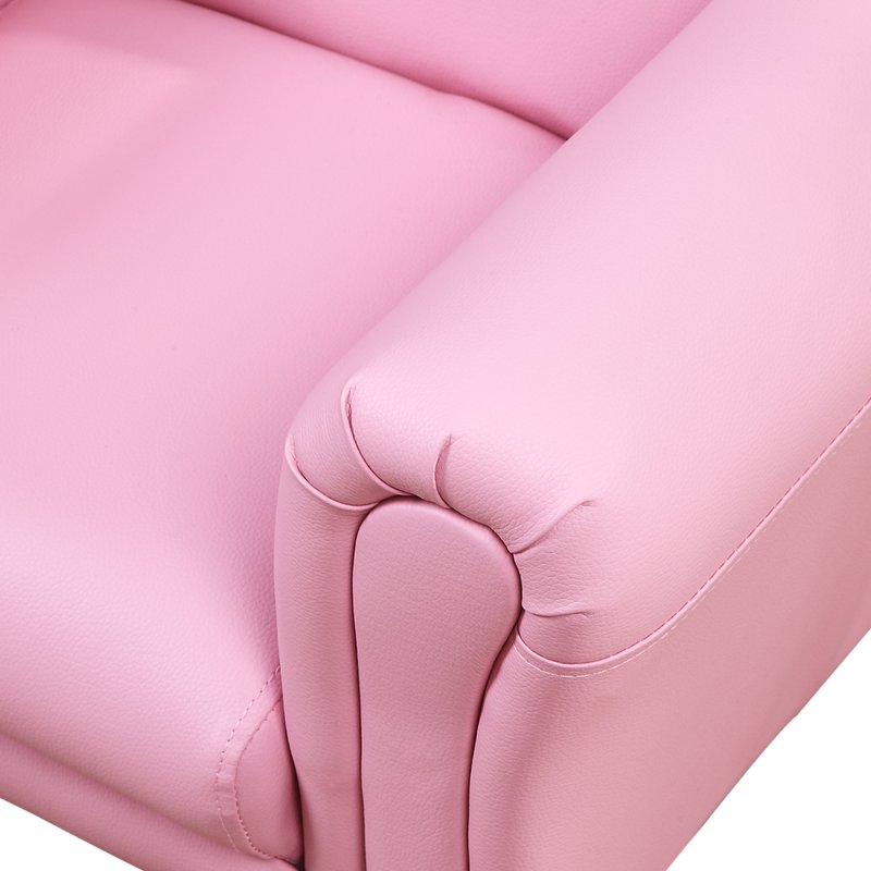 HOMCOM Children's Armchairs Toddler Chair Sofa Single Seater Childrens Armrest w/ Footstool - Pink