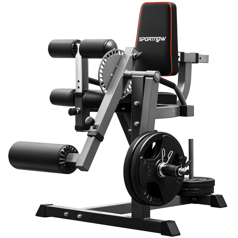 SPORTNOW Seated Leg Extension Machine, Adjustable Leg Raise Machine and Curl Machine with Plate Loaded for Hip, Thigh, Lower Body Workout