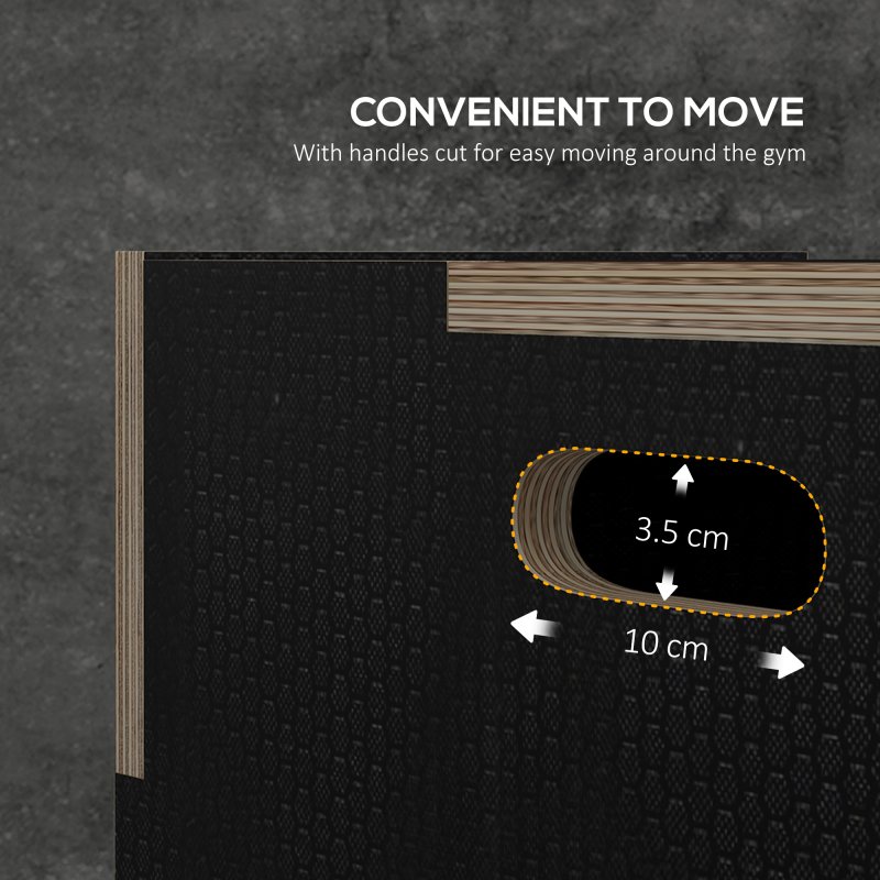 SPORTNOW 3-in-1 Wooden Plyo Box, Anti-Slip Plyometric Jump Platform, Step Up Exercise Box with Handle Openings for Home Gym, Workout Training, 51/61/76cm